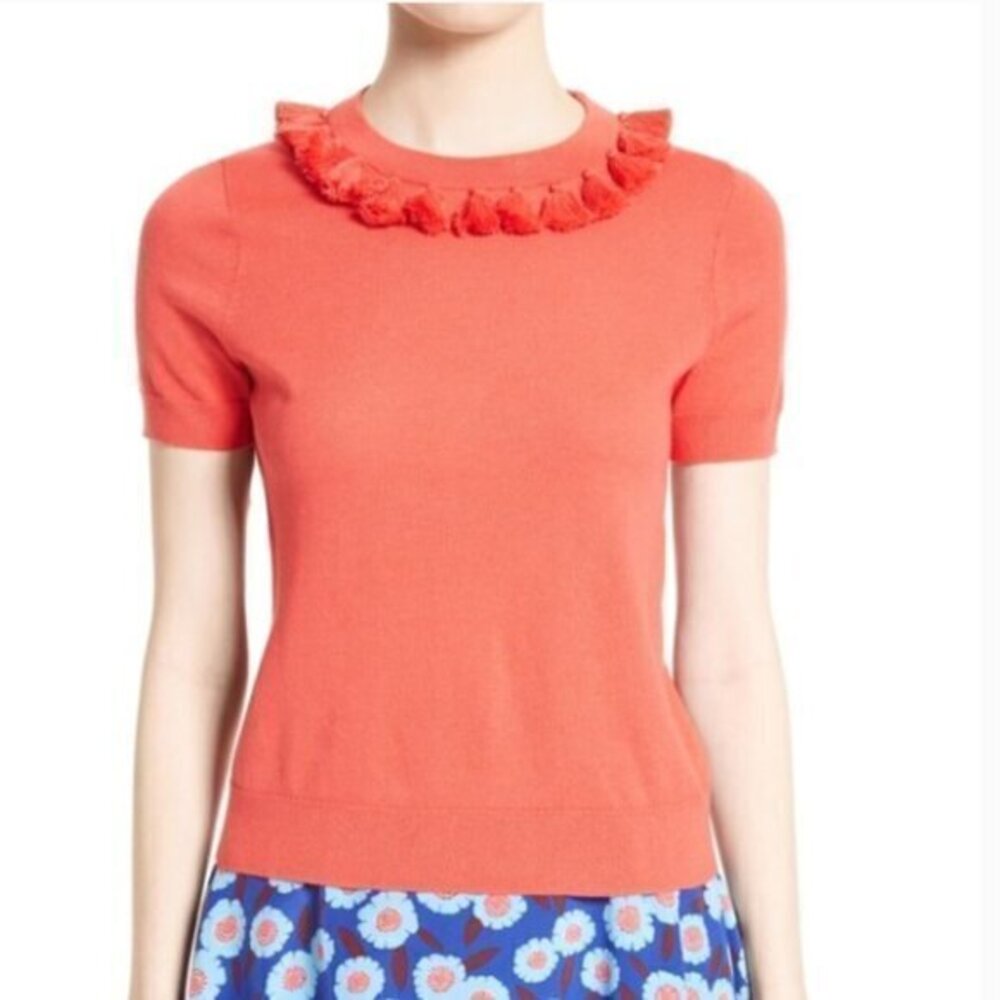Kate Spade Tassel Sweater Spice It Up Red Size Small